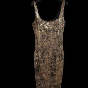 Bardot Gold Sequin Midi Dress